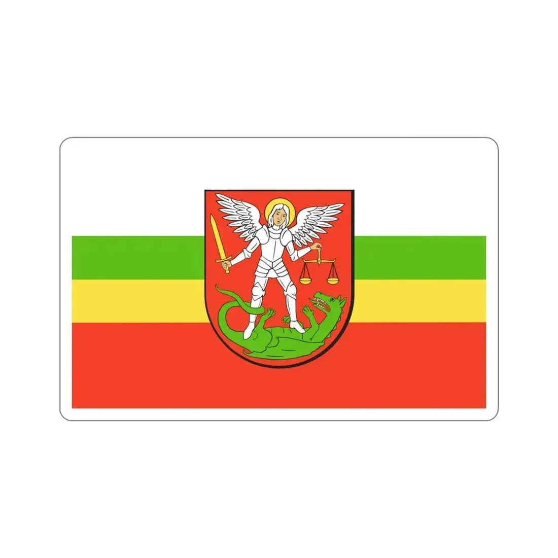 Flag of Biała Podlaska Poland STICKER Vinyl Die-Cut Decal 4 Inch - The Sticker Space