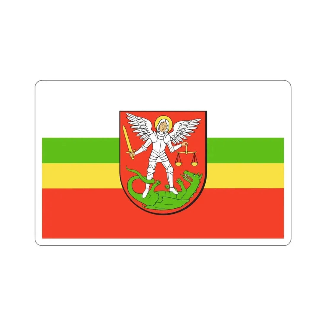 Flag of Biała Podlaska Poland STICKER Vinyl Die-Cut Decal 5 Inch - The Sticker Space