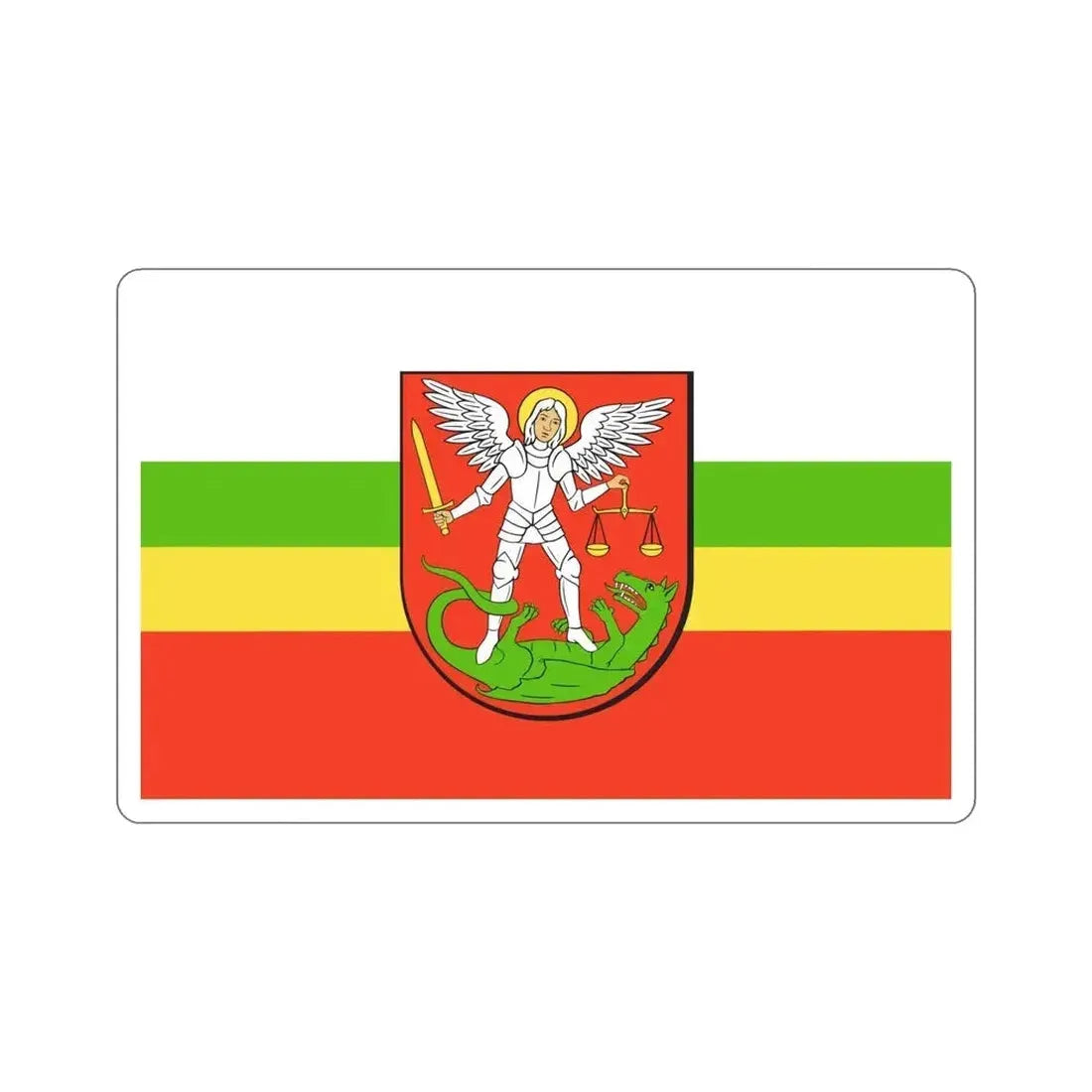 Flag of Biała Podlaska Poland STICKER Vinyl Die-Cut Decal - The Sticker Space
