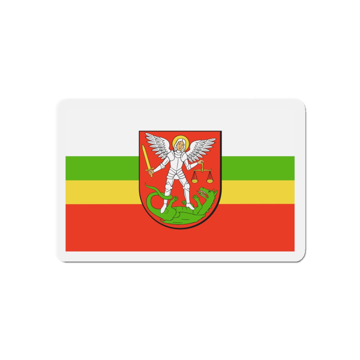 Flag of Biała Podlaska Poland - Die-Cut Magnet-5" x 5"-The Sticker Space