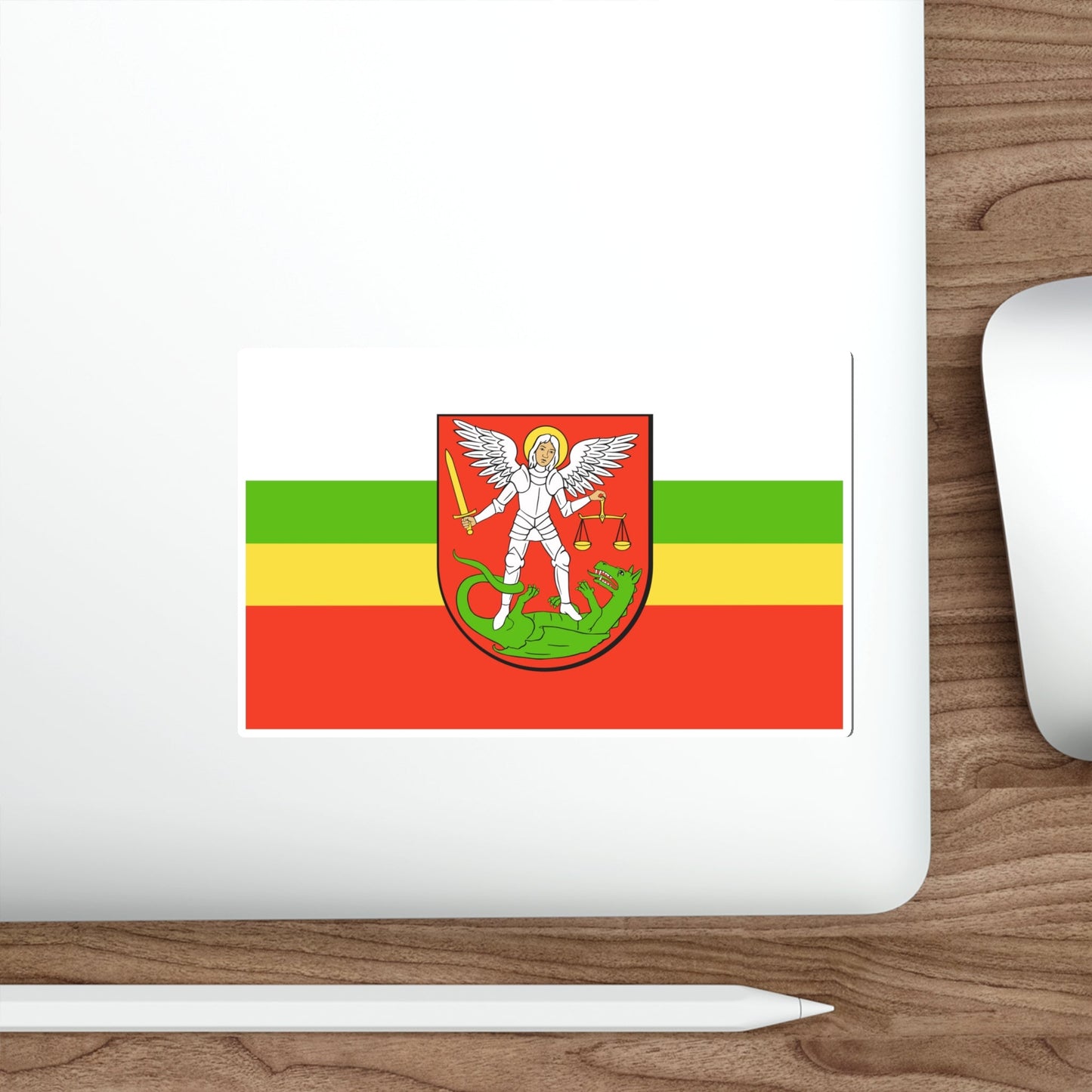 Flag of Biała Podlaska Poland STICKER Vinyl Die-Cut Decal-The Sticker Space