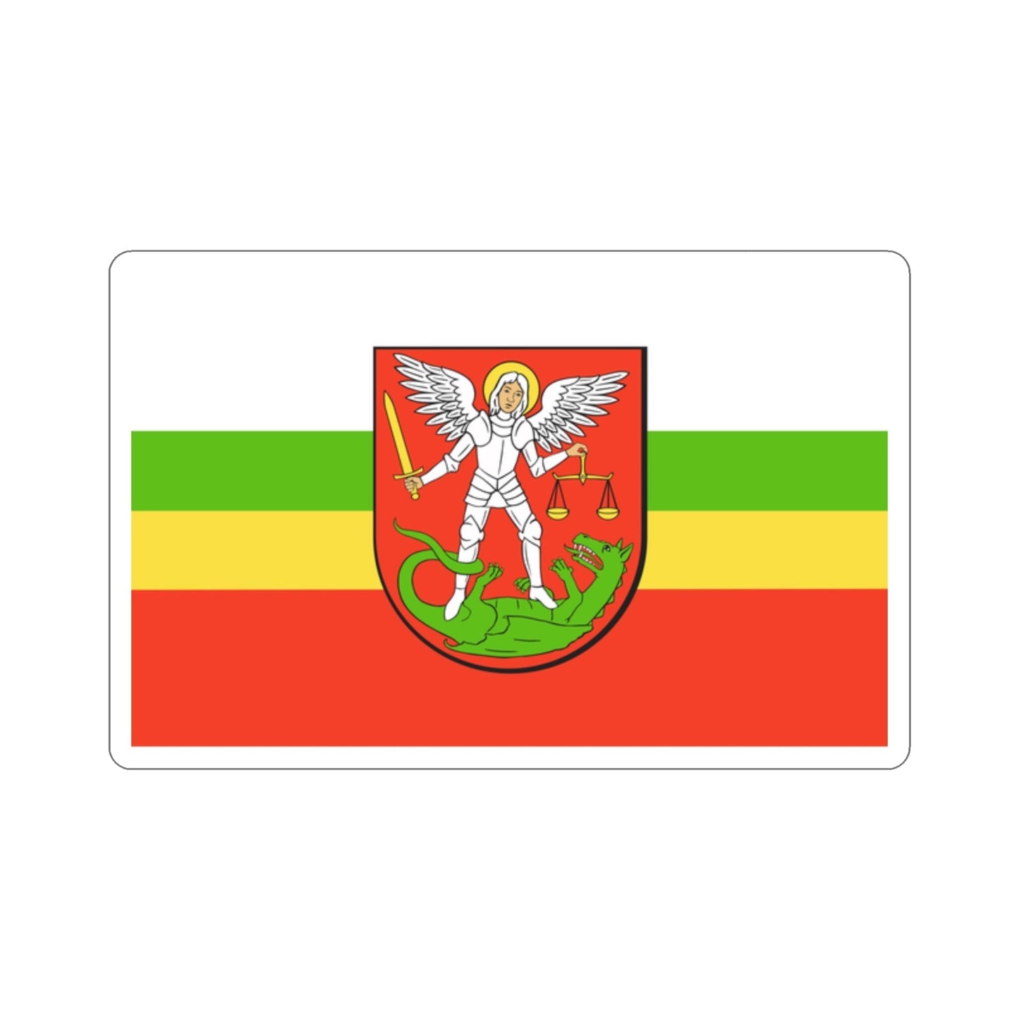 Flag of Biała Podlaska Poland STICKER Vinyl Die-Cut Decal-2 Inch-The Sticker Space