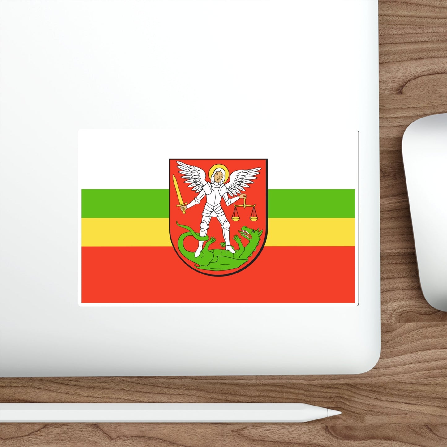 Flag of Biała Podlaska Poland STICKER Vinyl Die-Cut Decal-The Sticker Space