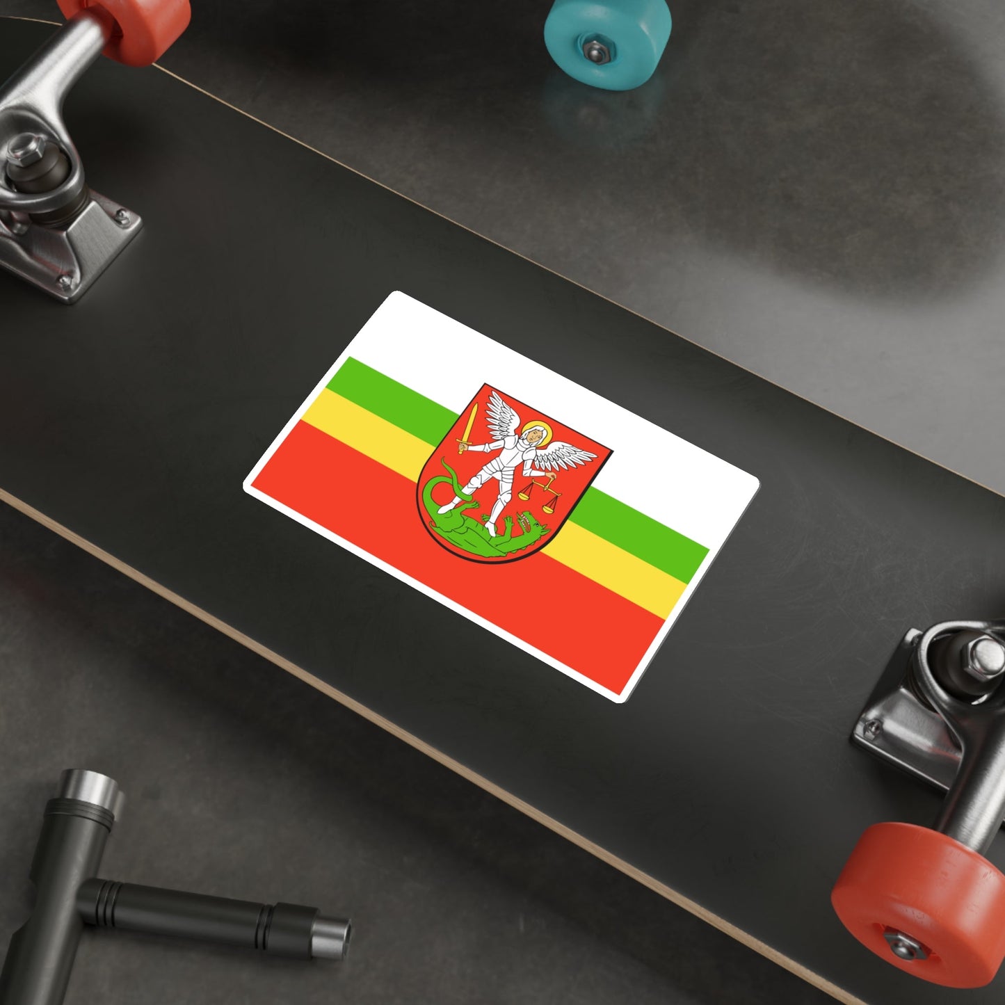 Flag of Biała Podlaska Poland STICKER Vinyl Die-Cut Decal-The Sticker Space