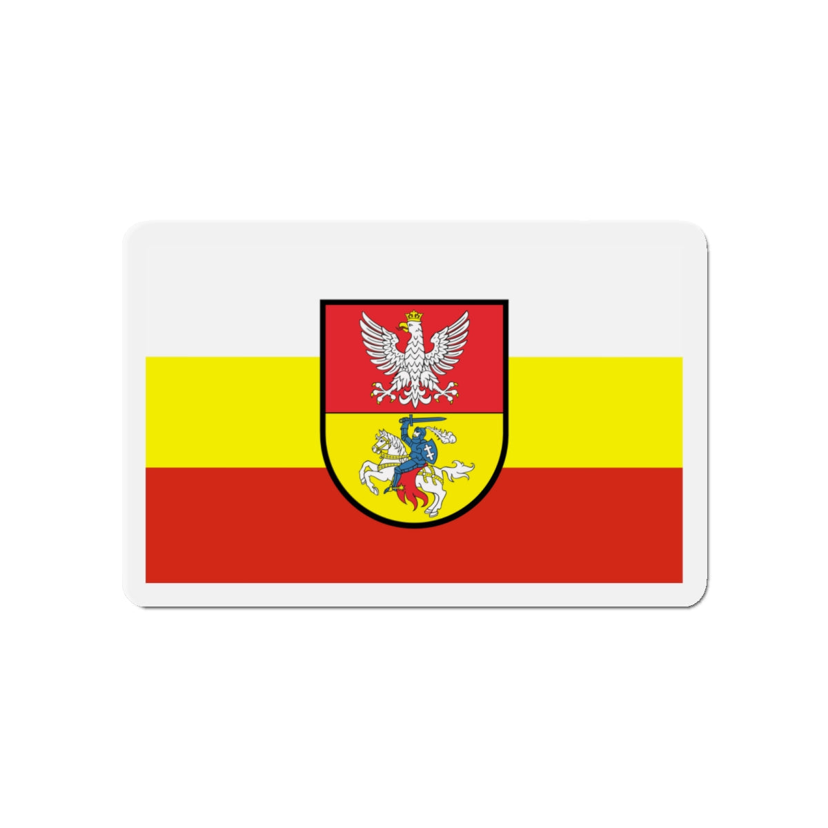 Flag of Białystok Poland - Die-Cut Magnet-4" x 4"-The Sticker Space