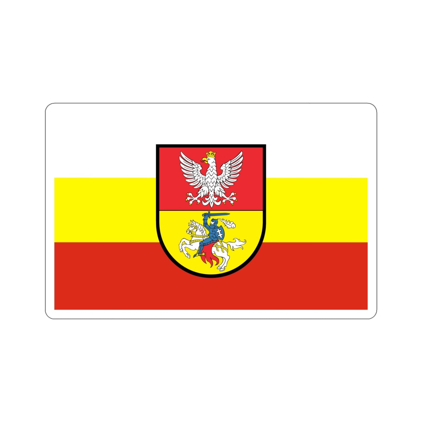 Flag of Białystok Poland STICKER Vinyl Die-Cut Decal-6 Inch-The Sticker Space