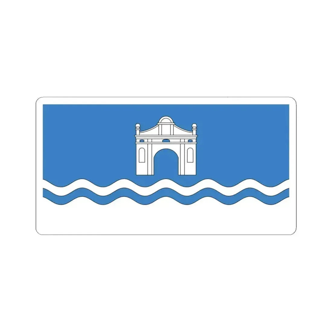 Flag of Biaroza-Kartuskaja (Belarus) STICKER Vinyl Kiss-Cut Decal 4 Inch White - The Sticker Space