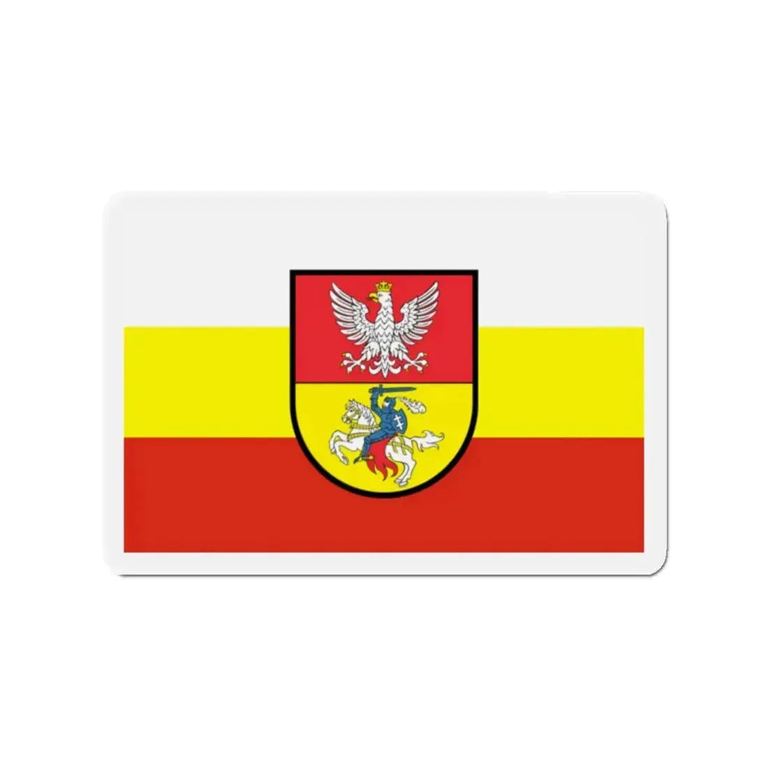 Flag of Białystok Poland - Refrigerator Magnet 2 Inch - The Sticker Space