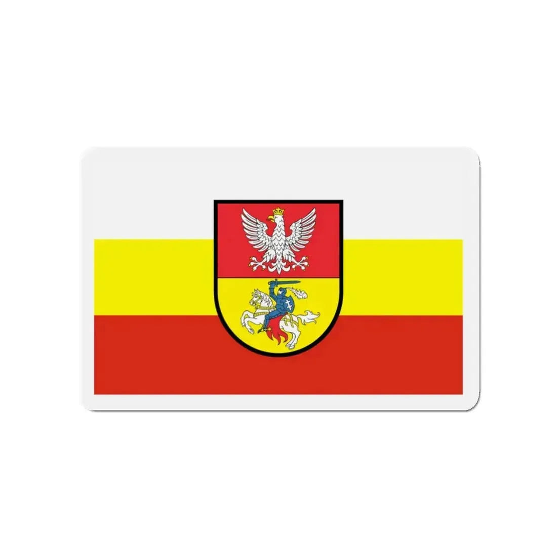 Flag of Białystok Poland - Refrigerator Magnet 3 Inch - The Sticker Space