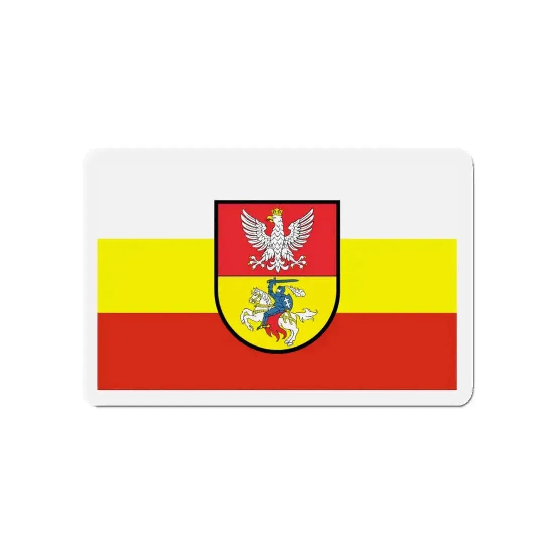 Flag of Białystok Poland - Refrigerator Magnet 4 Inch - The Sticker Space