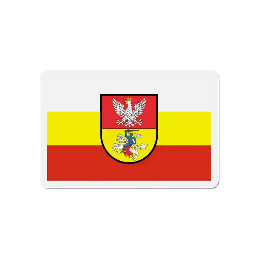 Flag of Białystok Poland - Refrigerator Magnet 5 Inch - The Sticker Space