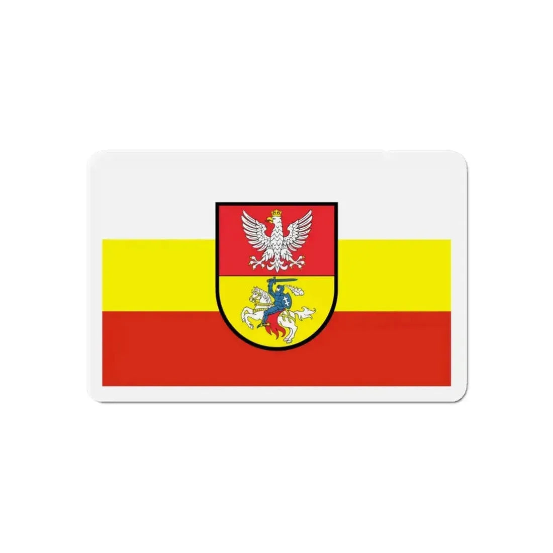 Flag of Białystok Poland - Refrigerator Magnet 6 Inch - The Sticker Space