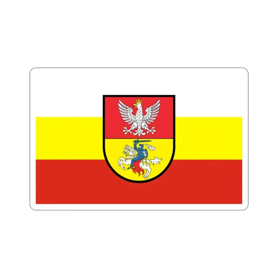 Flag of Białystok Poland STICKER Vinyl Die-Cut Decal 2 Inch - The Sticker Space