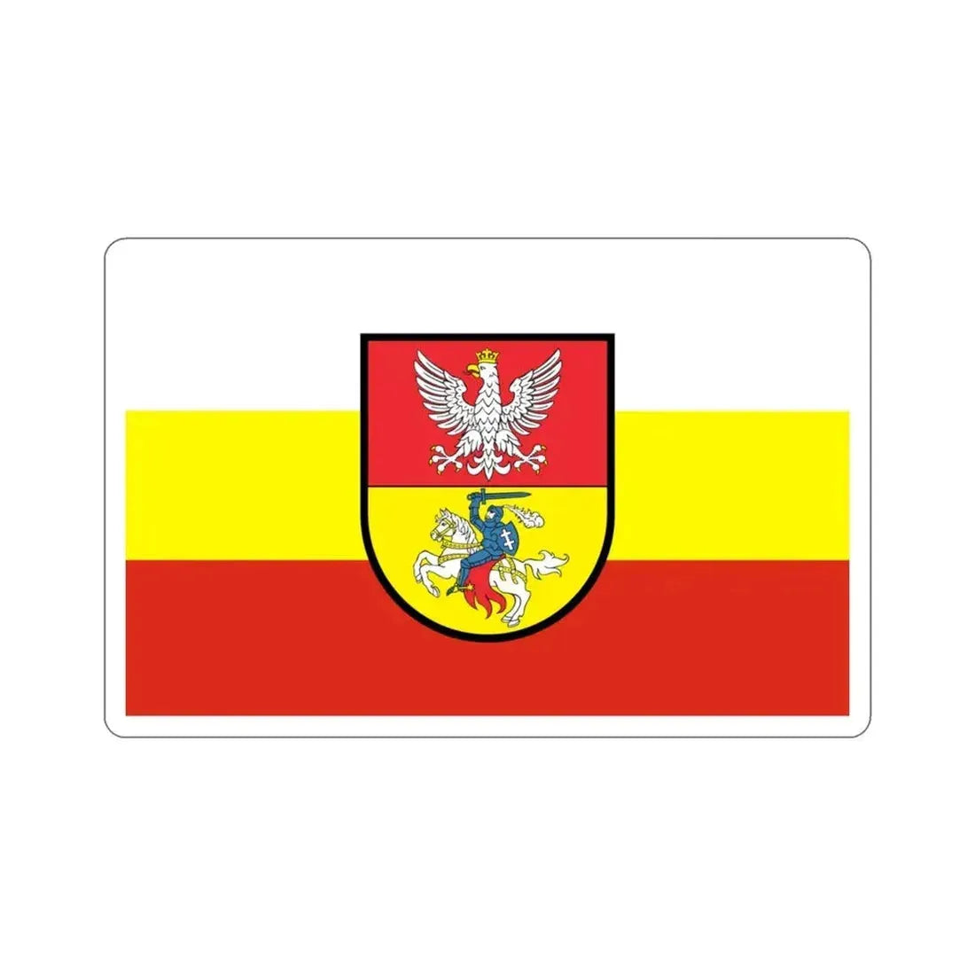 Flag of Białystok Poland STICKER Vinyl Die-Cut Decal 3 Inch - The Sticker Space