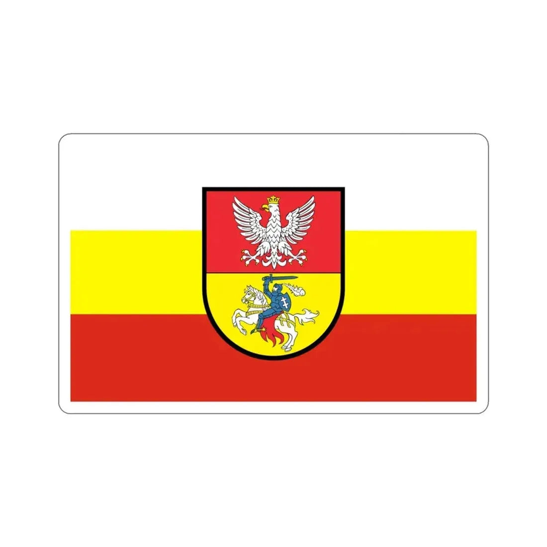 Flag of Białystok Poland STICKER Vinyl Die-Cut Decal 3 Inch - The Sticker Space