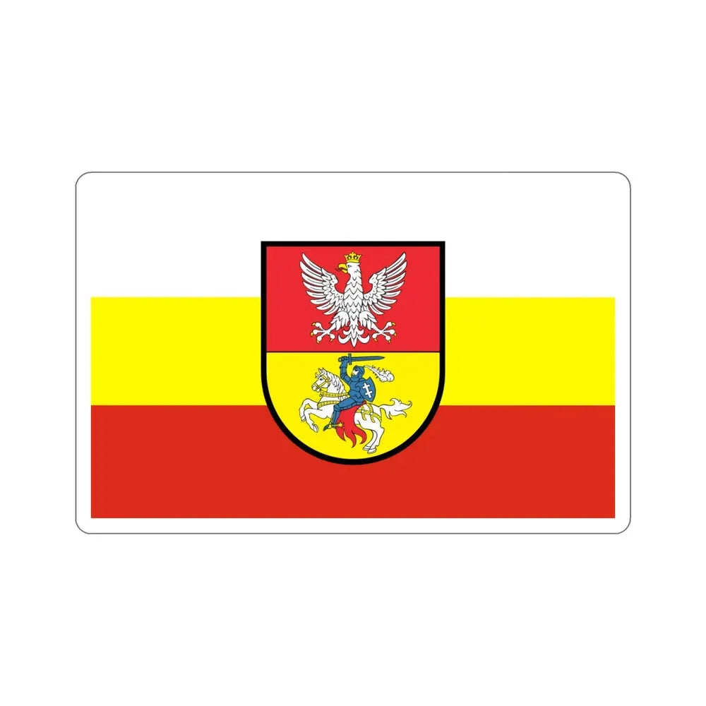 Flag of Białystok Poland STICKER Vinyl Die-Cut Decal 4 Inch - The Sticker Space