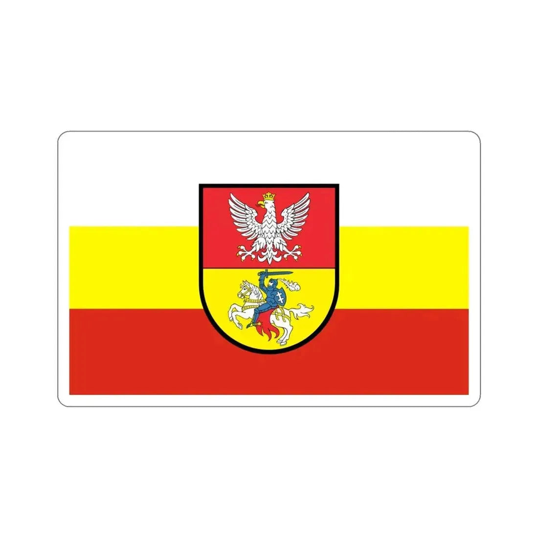 Flag of Białystok Poland STICKER Vinyl Die-Cut Decal 4 Inch - The Sticker Space