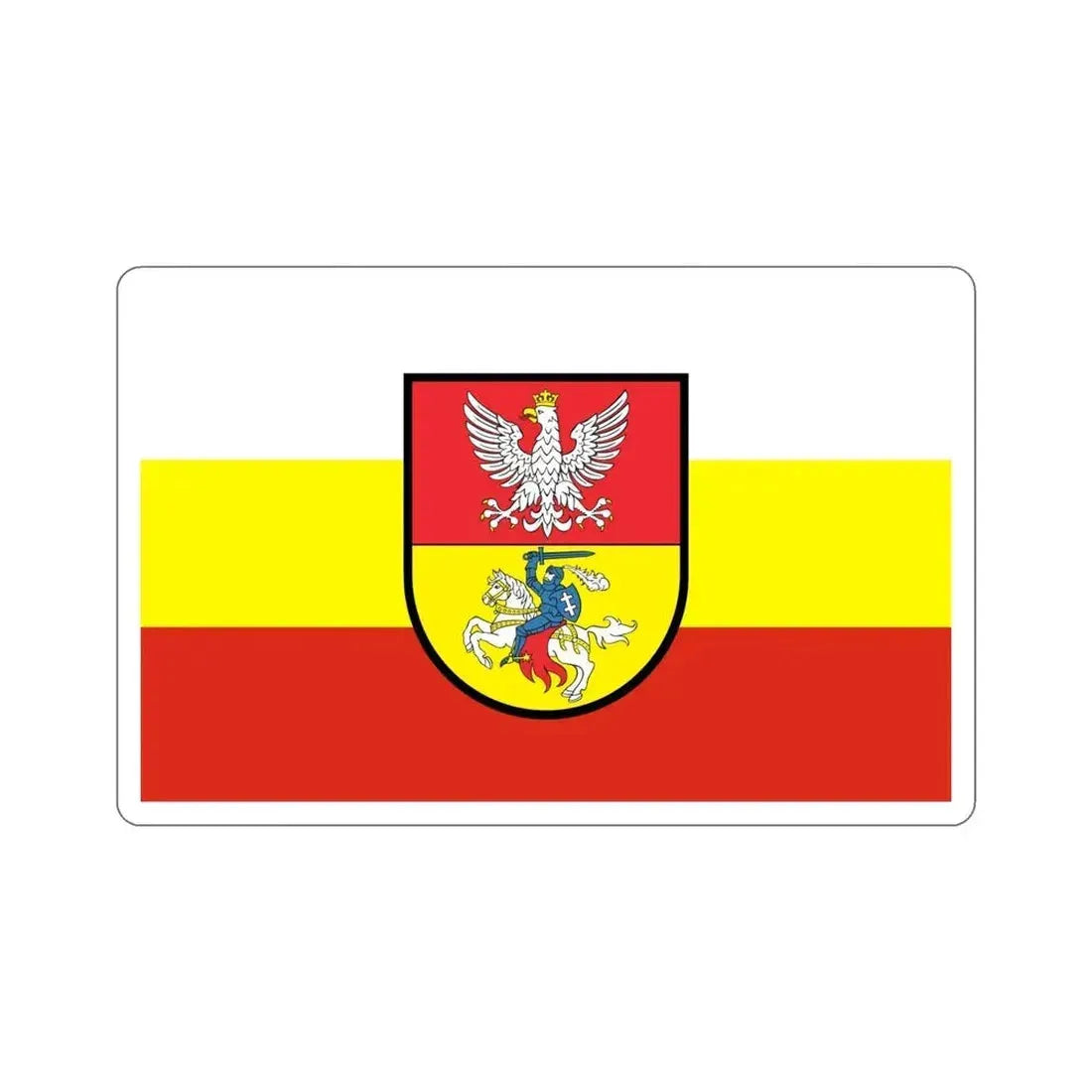 Flag of Białystok Poland STICKER Vinyl Die-Cut Decal 5 Inch - The Sticker Space