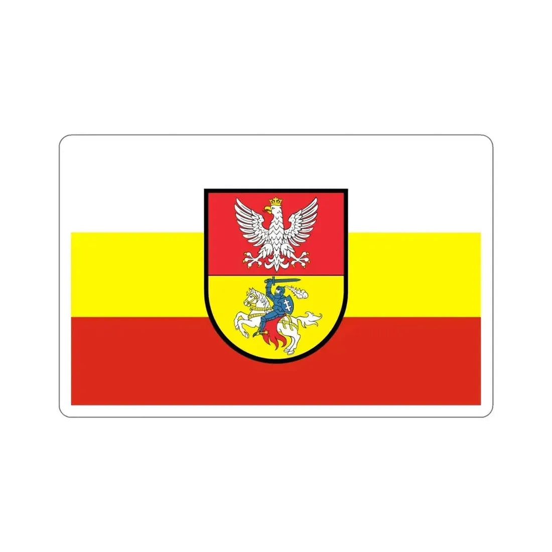 Flag of Białystok Poland STICKER Vinyl Die-Cut Decal 5 Inch - The Sticker Space