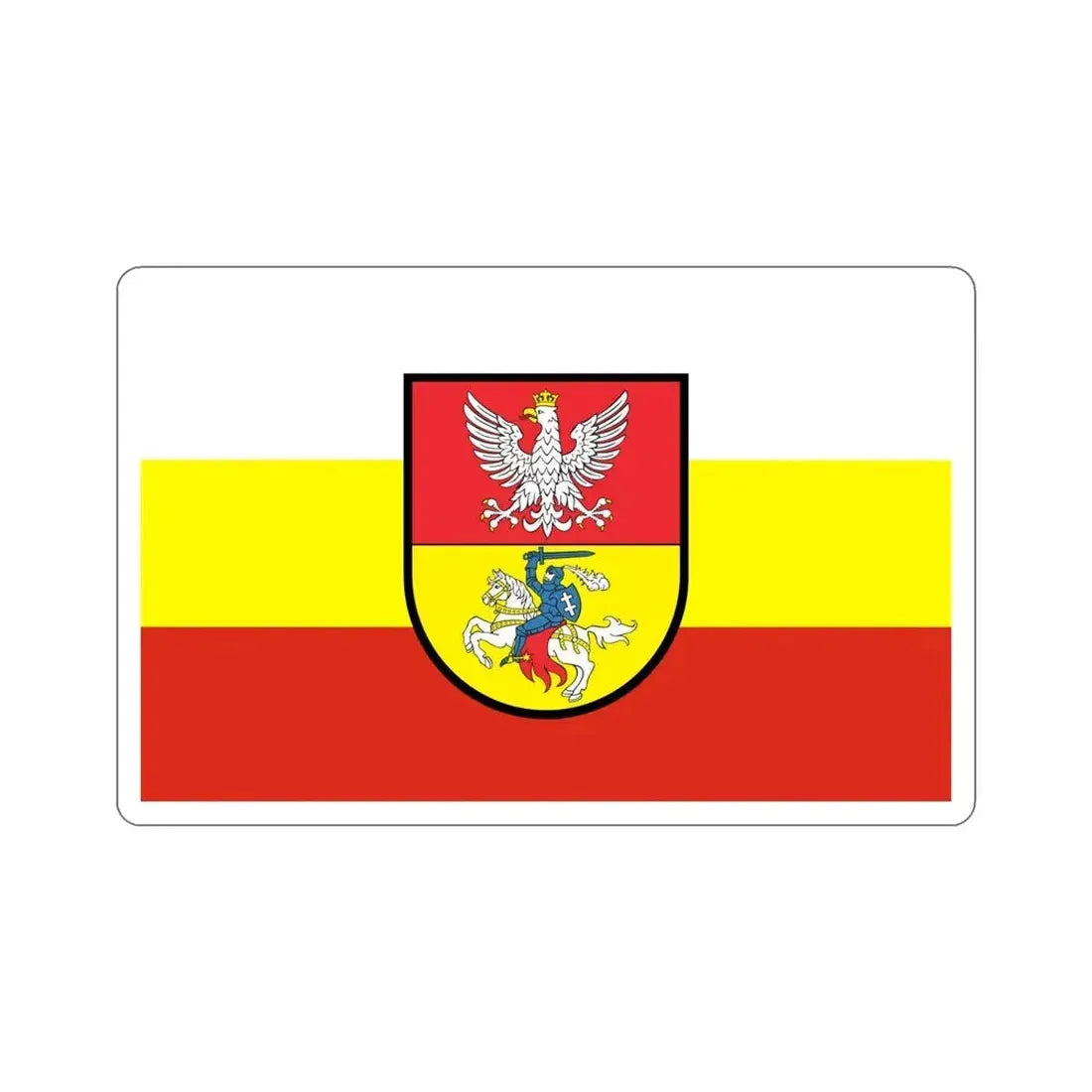 Flag of Białystok Poland STICKER Vinyl Die-Cut Decal 6 Inch - The Sticker Space