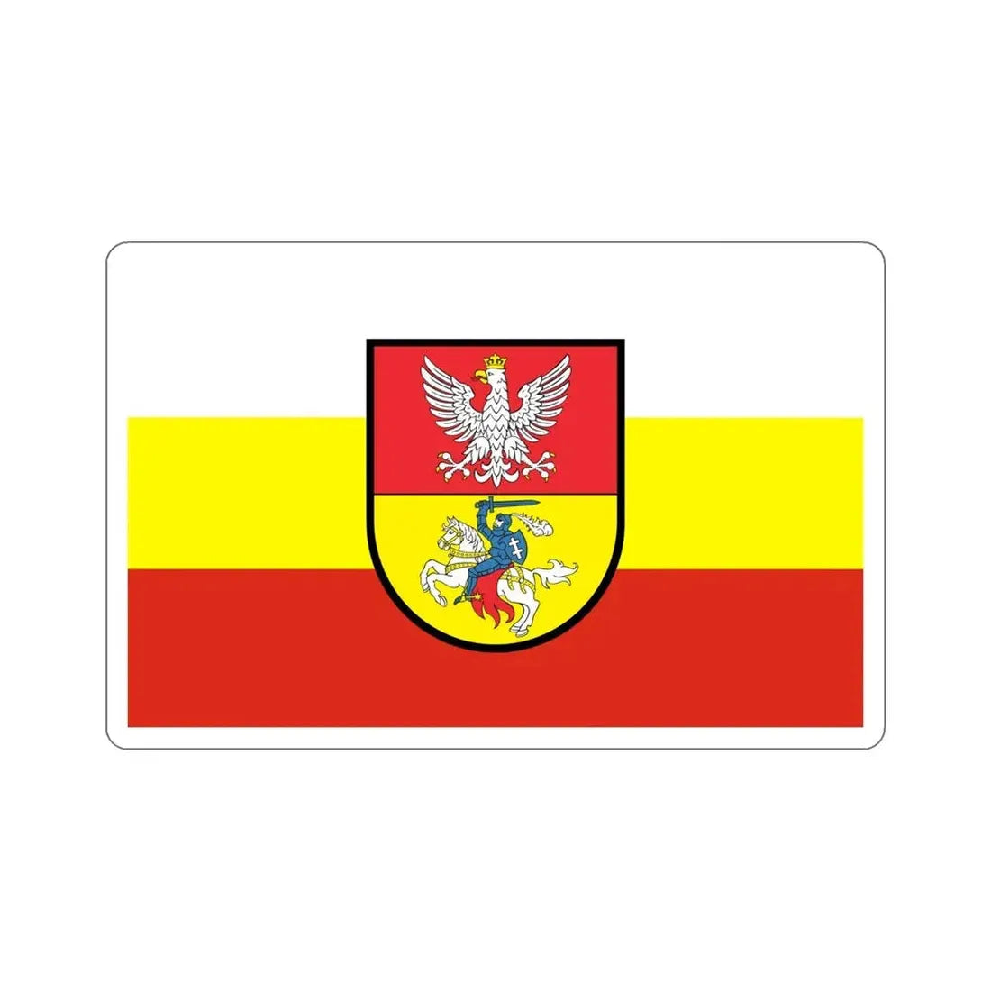 Flag of Białystok Poland STICKER Vinyl Die-Cut Decal 6 Inch - The Sticker Space