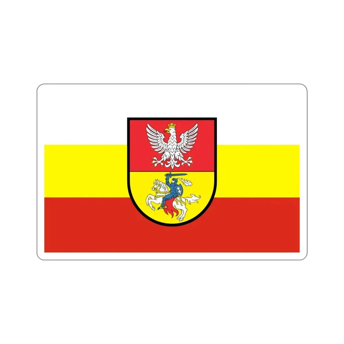 Flag of Białystok Poland STICKER Vinyl Die-Cut Decal - The Sticker Space