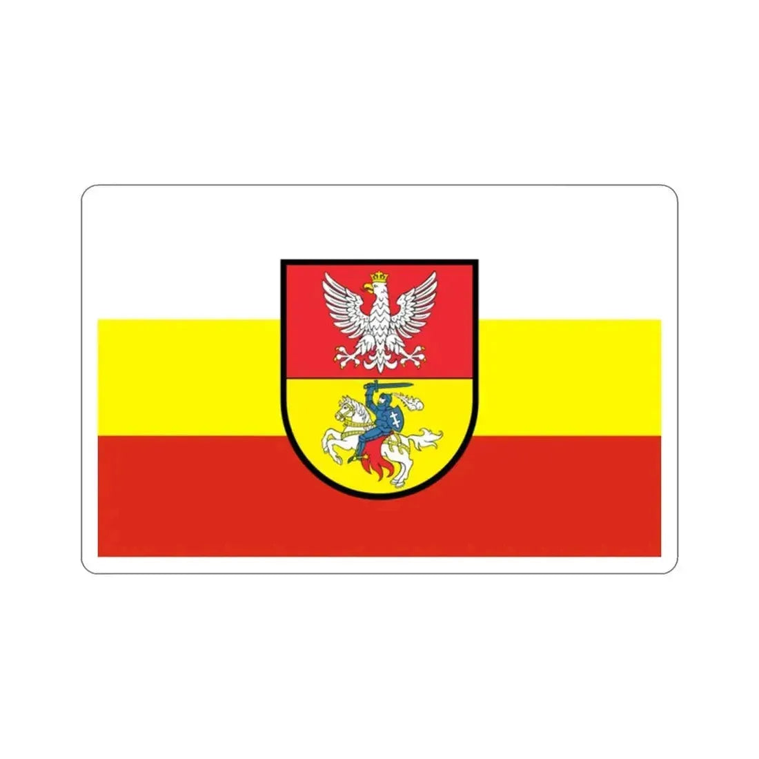 Flag of Białystok Poland STICKER Vinyl Die-Cut Decal - The Sticker Space
