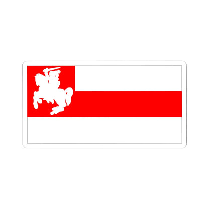 Flag of Biełaruski Asoby Bataljon u skladzie vojska Letuvy (Belarus) (Coat of Arms) STICKER Vinyl Kiss-Cut Decal 4 Inch White - The Sticker Space