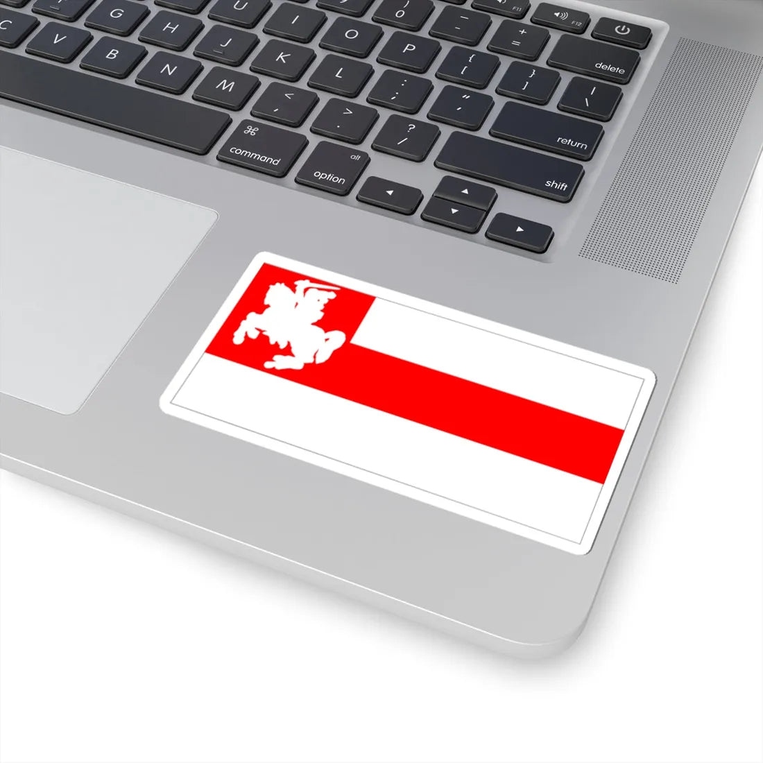 Flag of Biełaruski Asoby Bataljon u skladzie vojska Letuvy (Belarus) (Coat of Arms) STICKER Vinyl Kiss-Cut Decal - The Sticker Space