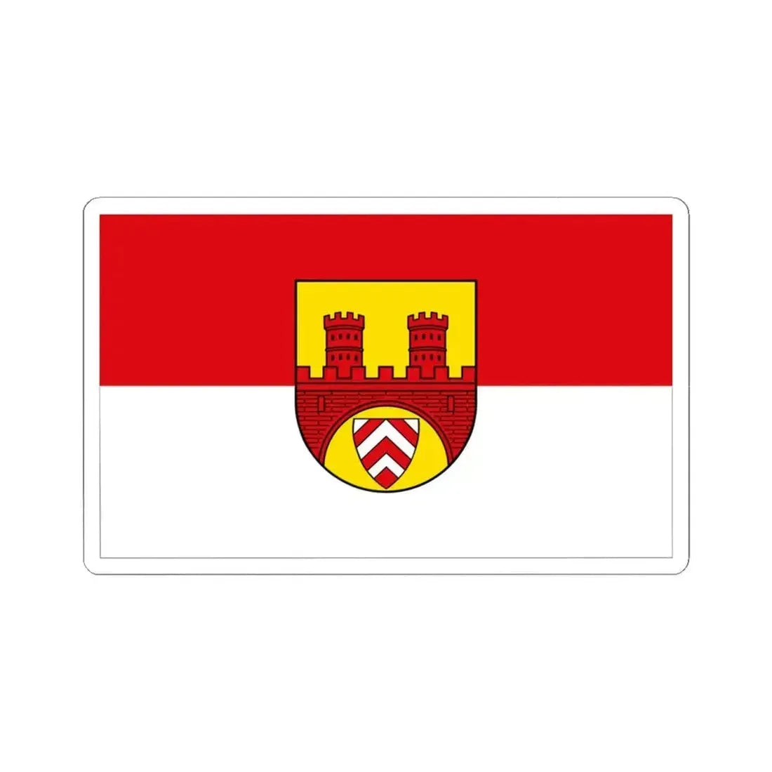 Flag of Bielefeld Germany - STICKER Vinyl Kiss-Cut Decal 4 Inch White - The Sticker Space