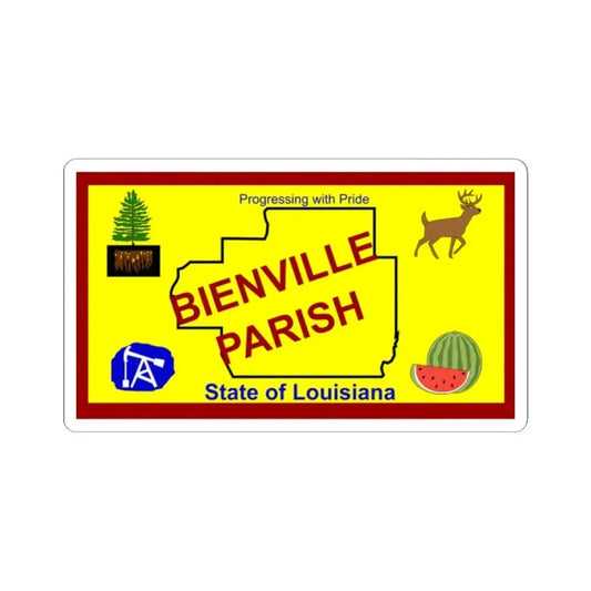 Flag of Bienville Parish Louisiana (United States) STICKER Vinyl Kiss-Cut Decal 2 Inch White - The Sticker Space