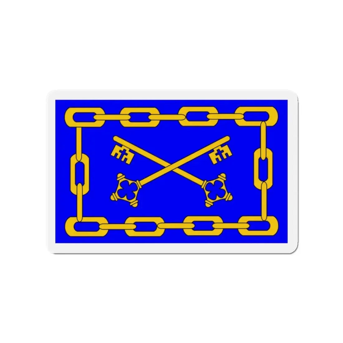 Flag of Birżebbuġa 1993 to 2000 Malta - Refrigerator Magnet 2 Inch - The Sticker Space