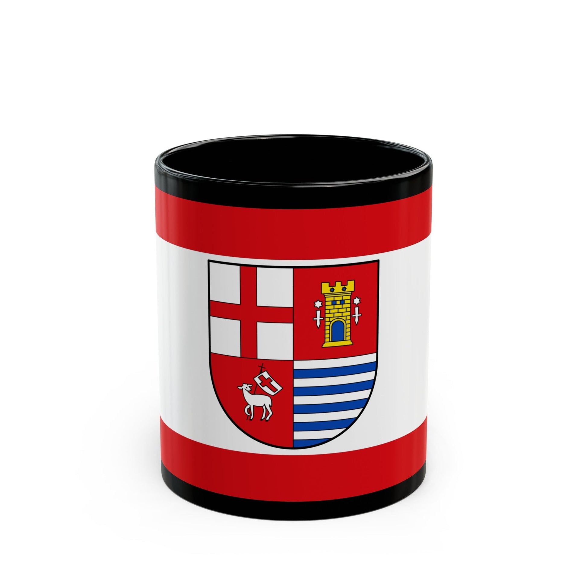 Flag of Bitburg Pruem Germany - Black Coffee Mug-11oz-The Sticker Space