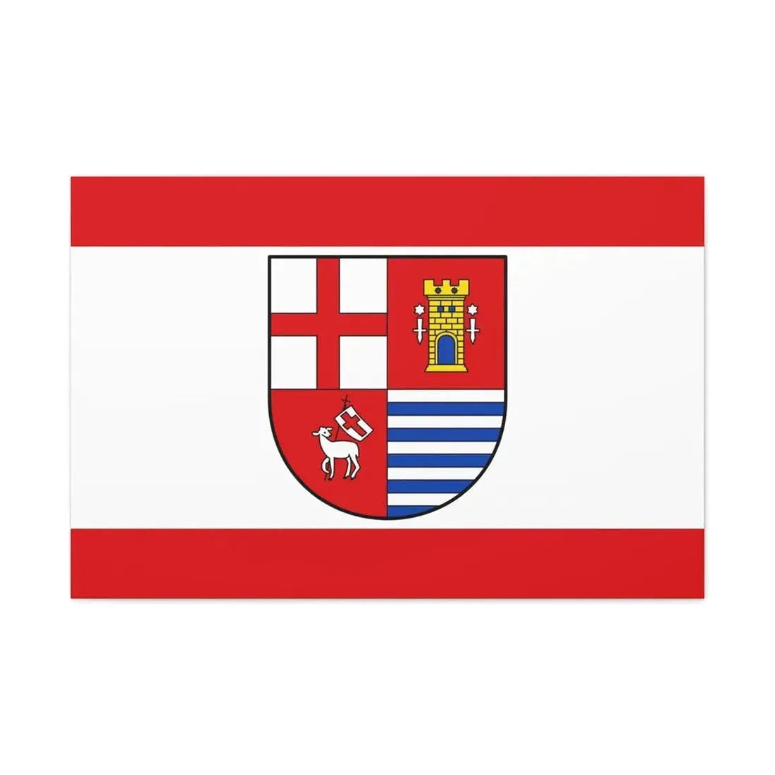 Flag of Bitburg Pruem Germany - Canvas Wall Art 36" x 24" 1.25" - The Sticker Space