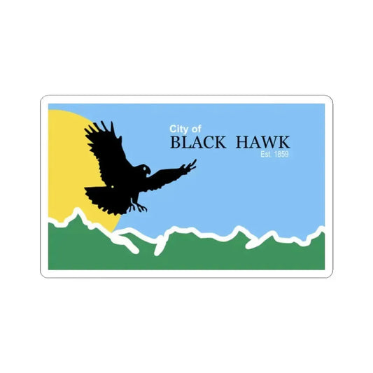 Flag of Black Hawk Colorado (United States) STICKER Vinyl Kiss-Cut Decal 2 Inch White - The Sticker Space