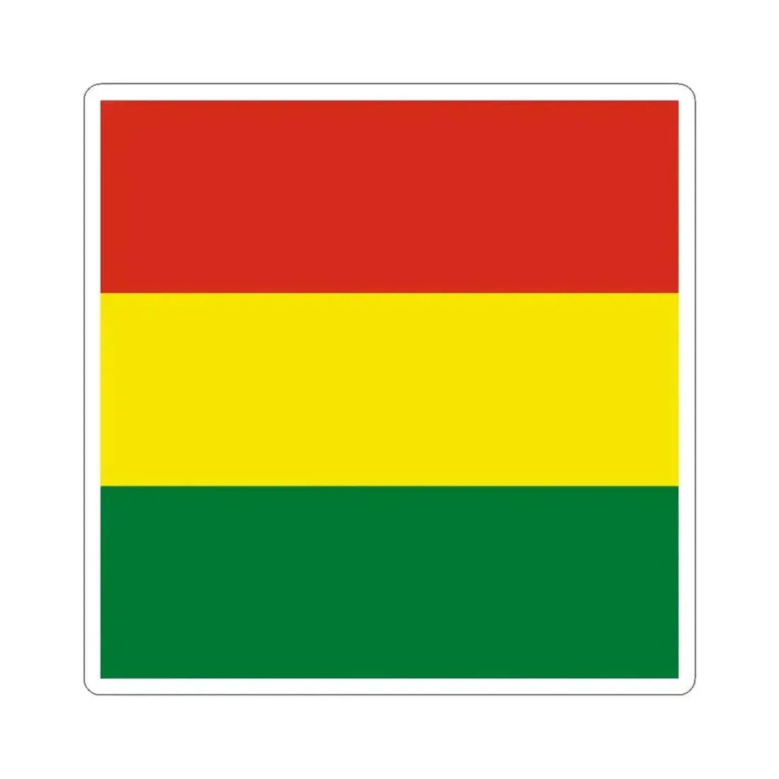 Flag of Bolivia 1-1 (Bolivia) STICKER Vinyl Kiss-Cut Decal 3 Inch White - The Sticker Space