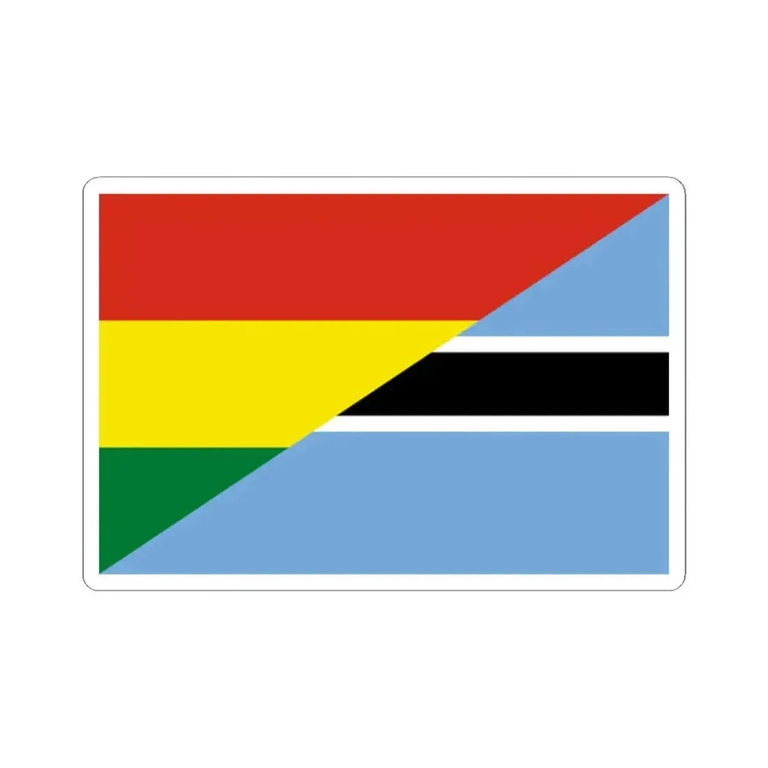 Flag of Bolivia and Botswana (Bolivia) STICKER Vinyl Kiss-Cut Decal 2 Inch White - The Sticker Space