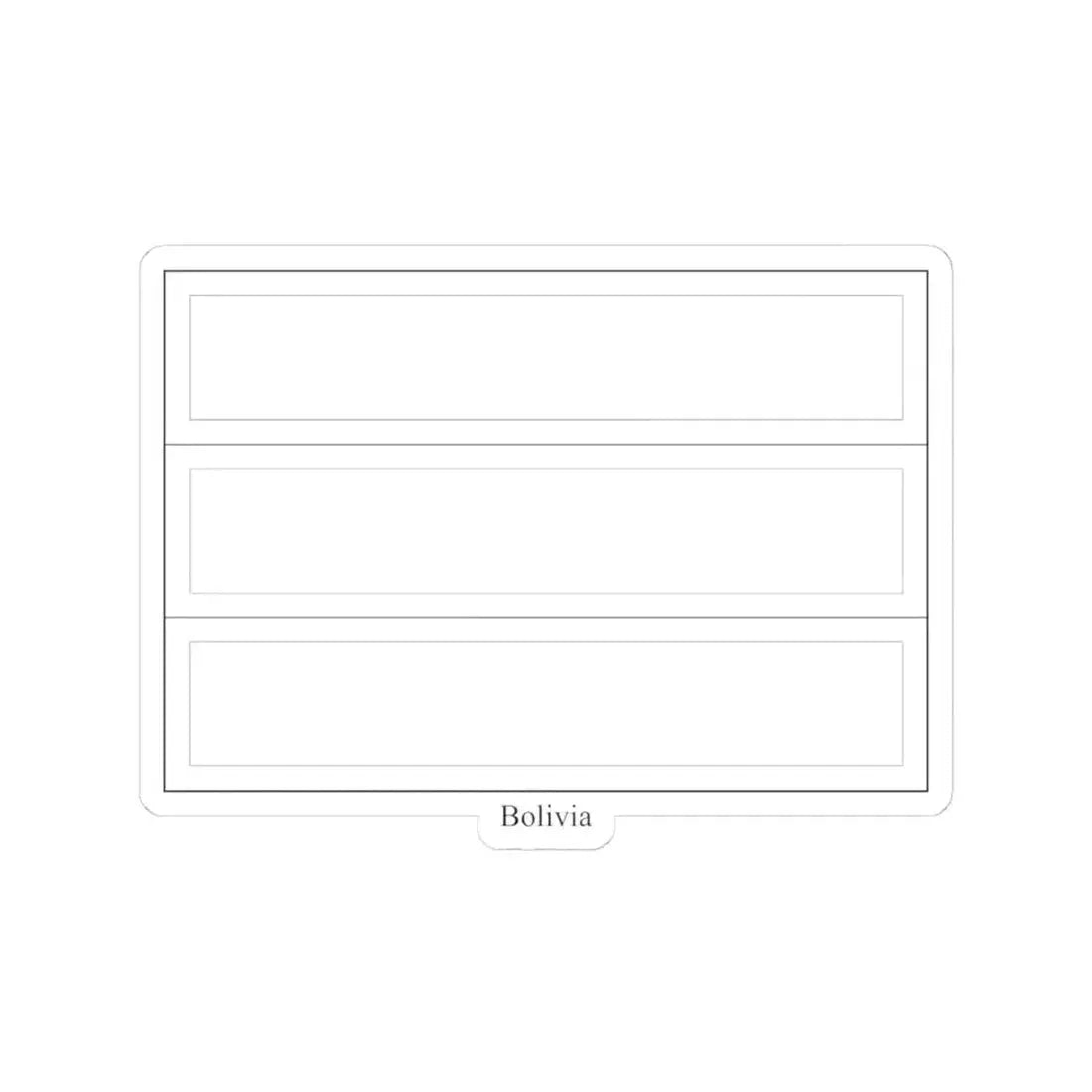 Flag of Bolivia colouring page (Bolivia) STICKER Vinyl Kiss-Cut Decal 4 Inch White - The Sticker Space