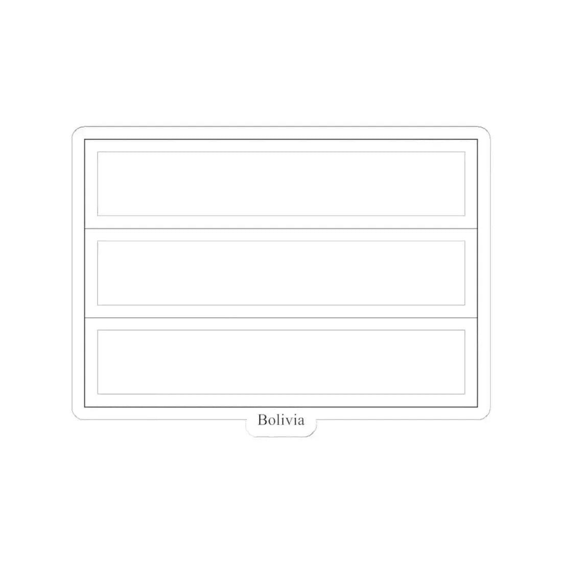 Flag of Bolivia colouring page (Bolivia) STICKER Vinyl Kiss-Cut Decal 6 Inch White - The Sticker Space