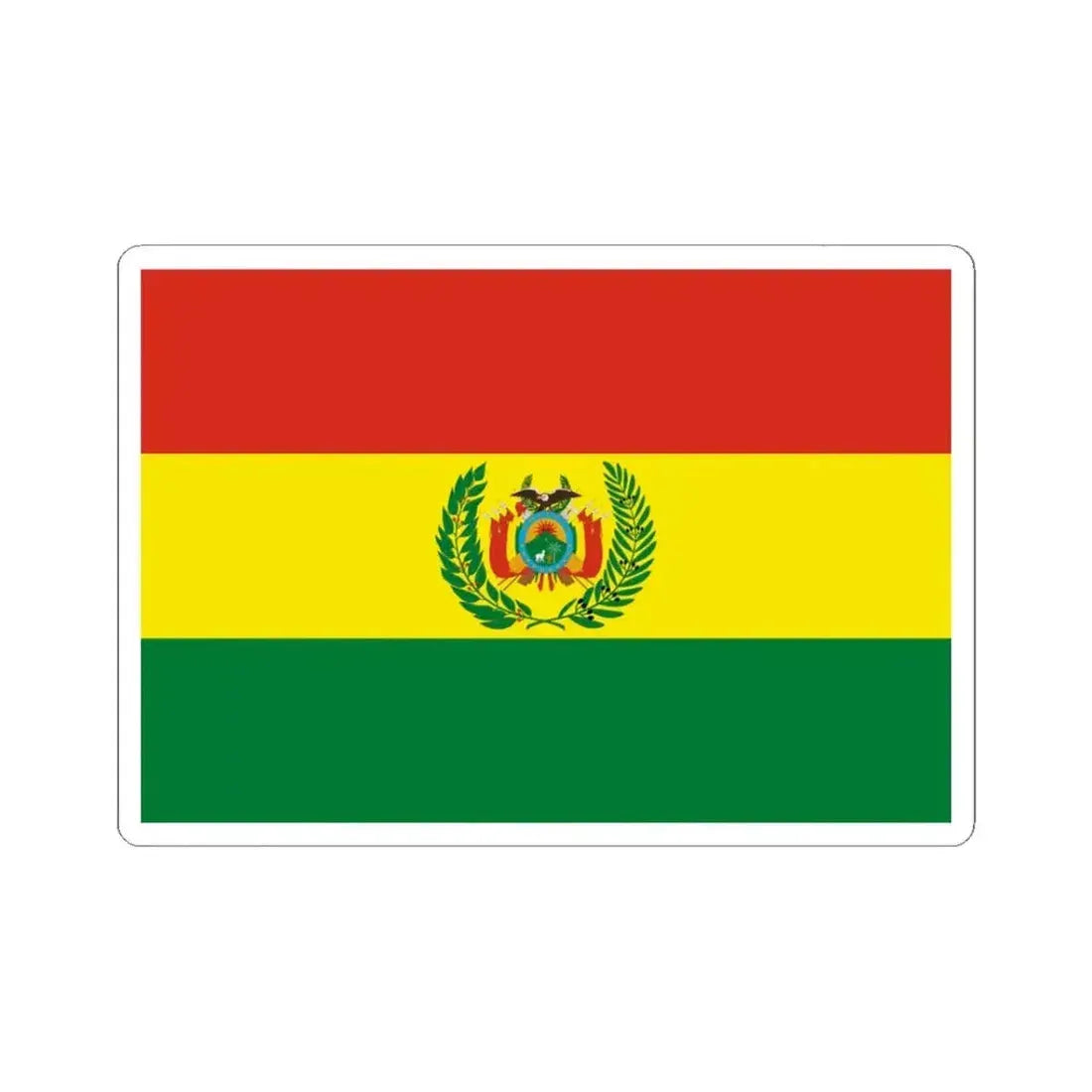 Flag of Bolivia military 2 (Bolivia) STICKER Vinyl Kiss-Cut Decal 3 Inch White - The Sticker Space