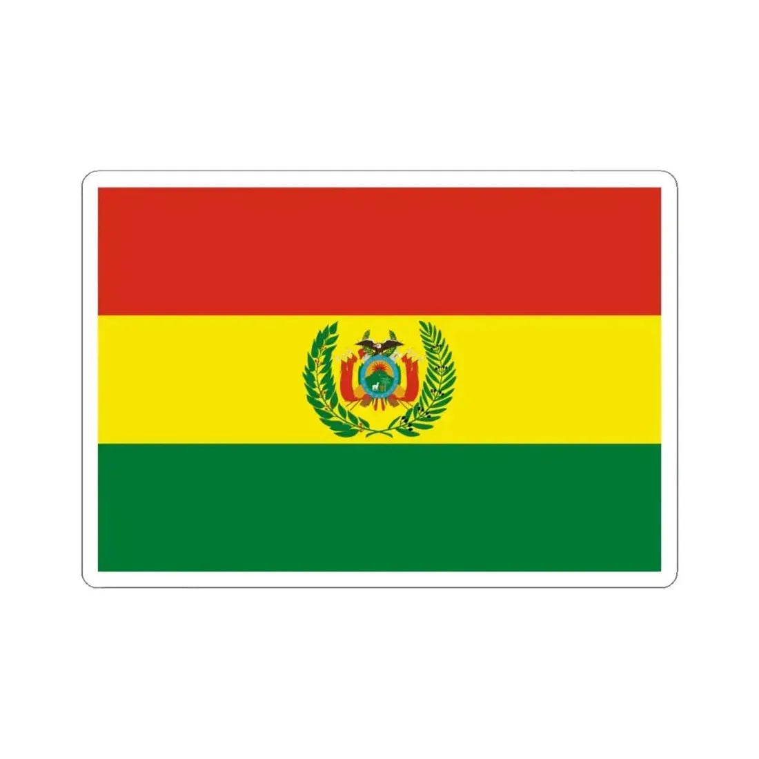Flag of Bolivia military 2 (Bolivia) STICKER Vinyl Kiss-Cut Decal 4 Inch White - The Sticker Space