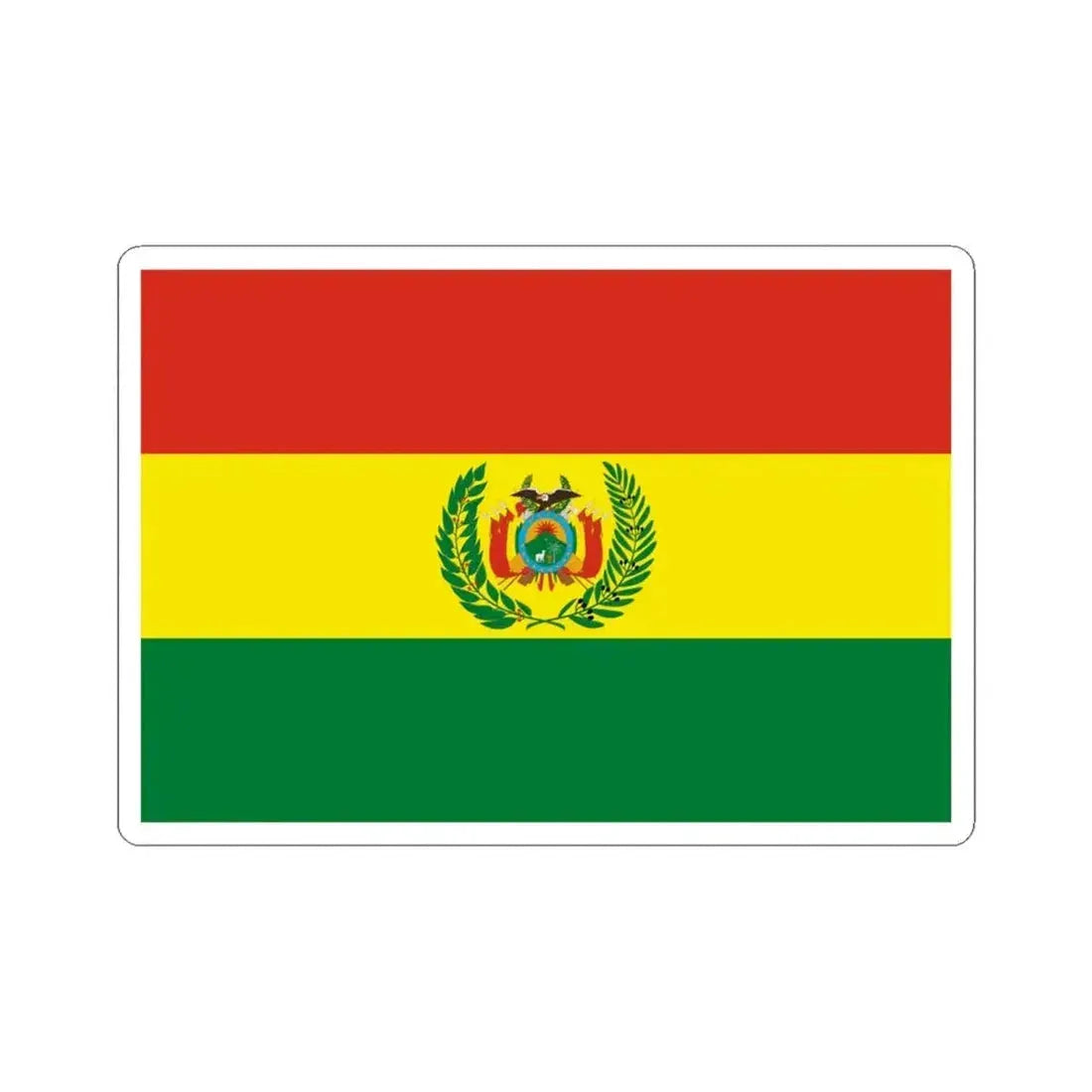 Flag of Bolivia military 2 (Bolivia) STICKER Vinyl Kiss-Cut Decal 6 Inch White - The Sticker Space