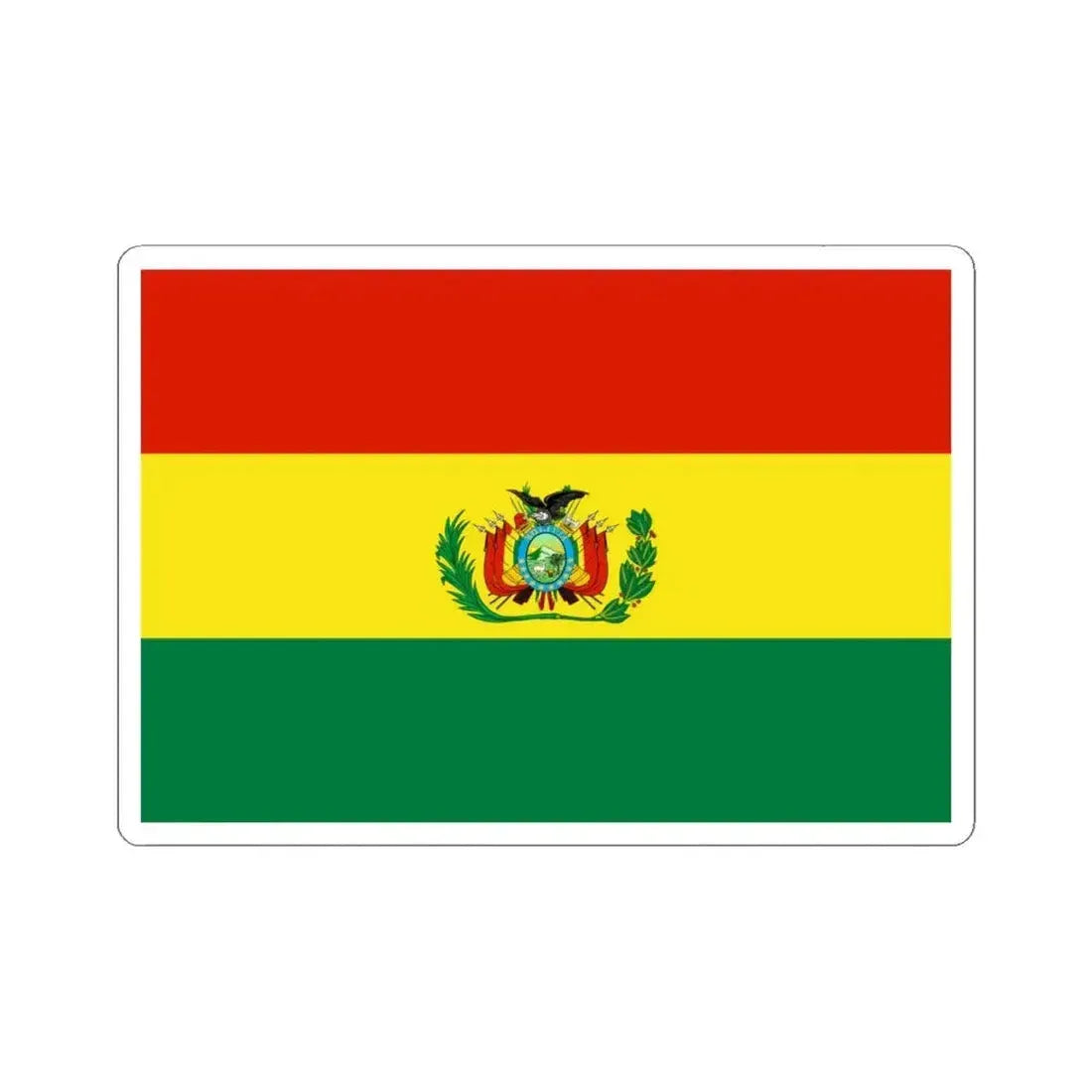 Flag of Bolivia military (Bolivia) STICKER Vinyl Kiss-Cut Decal 4 Inch White - The Sticker Space