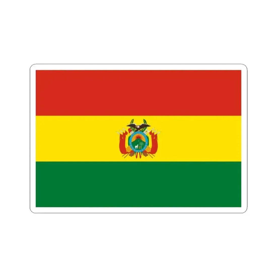 Flag of Bolivia state 3-2 (Bolivia) STICKER Vinyl Kiss-Cut Decal 3 Inch White - The Sticker Space