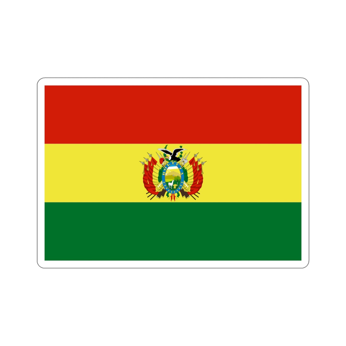 Flag of Bolivia STICKER Vinyl Die-Cut Decal-4 Inch-The Sticker Space