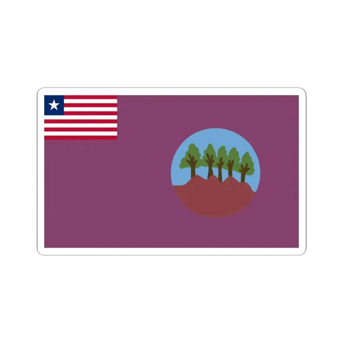 Flag of Bomi County (Liberia) STICKER Vinyl Kiss-Cut Decal 6 Inch White - The Sticker Space