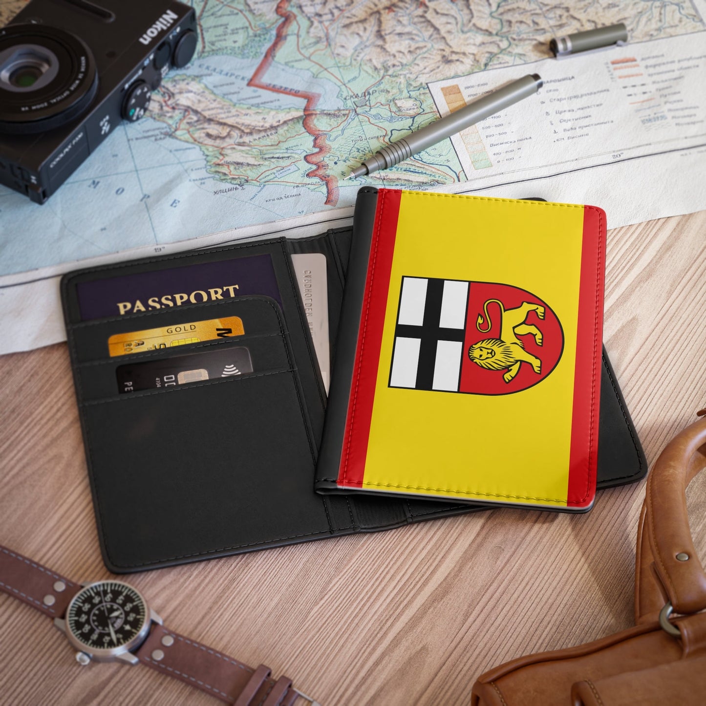 Flag of Bonn Germany - Passport Holder-3.9" x 5.8"-The Sticker Space