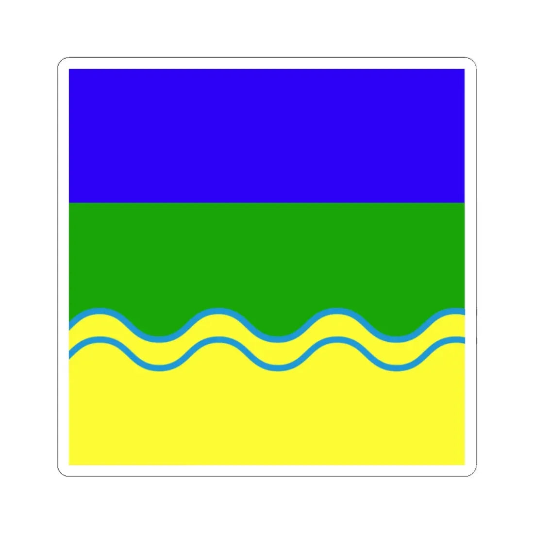 Flag of Borzna Ukraine (Ukraine) STICKER Vinyl Kiss-Cut Decal 2 Inch White - The Sticker Space