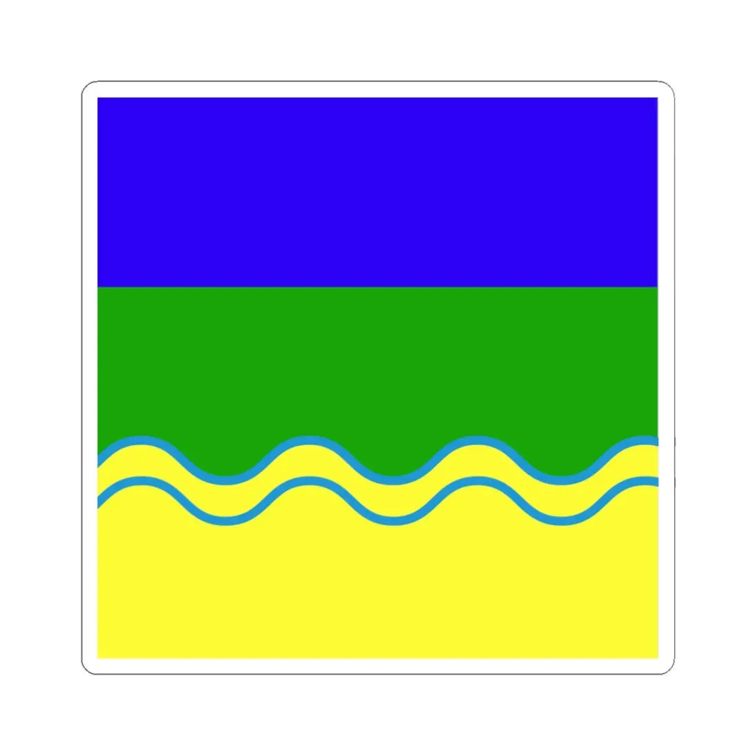 Flag of Borzna Ukraine (Ukraine) STICKER Vinyl Kiss-Cut Decal 3 Inch White - The Sticker Space