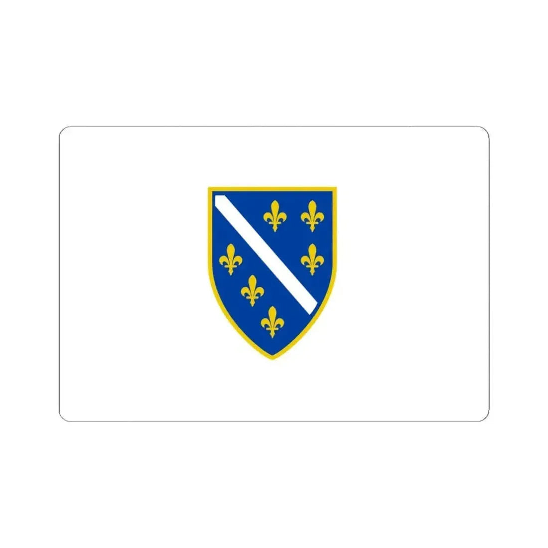 Flag of Bosnia and Herzegovina 1992-1998 3-2 (Bosnia and Herzegovina) STICKER Vinyl Kiss-Cut Decal 6 Inch White - The Sticker Space